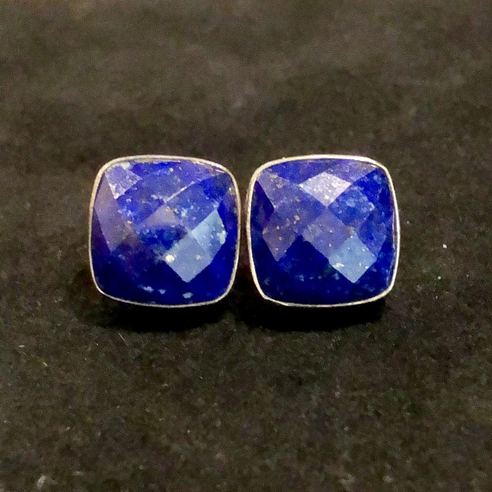 JAY KING DTR Desert Trading Lapis Lazuli Faceted Sterling Silver Earrings NIB